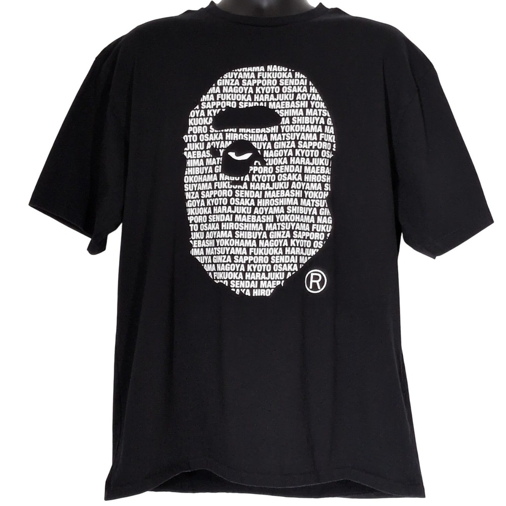 A Bathing Ape BAPE Japan Cities Big Ape Head Graphic T-Shirt Black 3XL